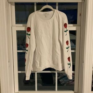 rose detail crewneck